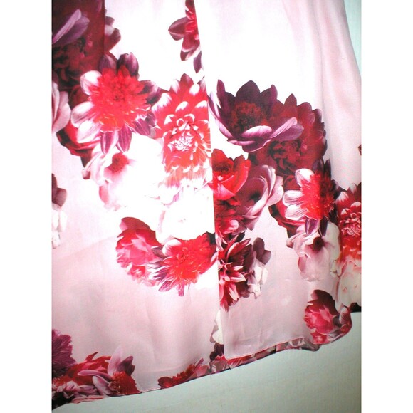 NWT New Designer Carolina Herrera $2490 Pink Silk Dress Flowers Red 12 Womens - Picture 12 of 12